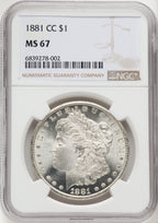 1881-CC Morgan Dollar NGC MS67
