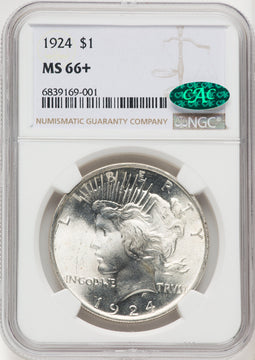 1924 CAC Peace Dollar NGC MS66+