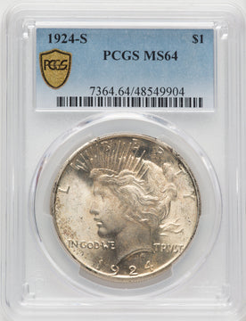 1924-S $1 Peace Dollar PCGS MS64 (769609057)