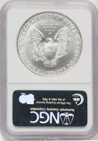 1994 S$1 Silver Eagle Brown Label NGC MS70