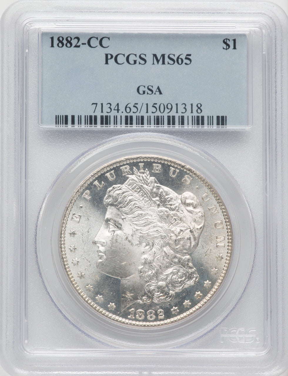1882-CC Morgan Dollar PCGS MS65