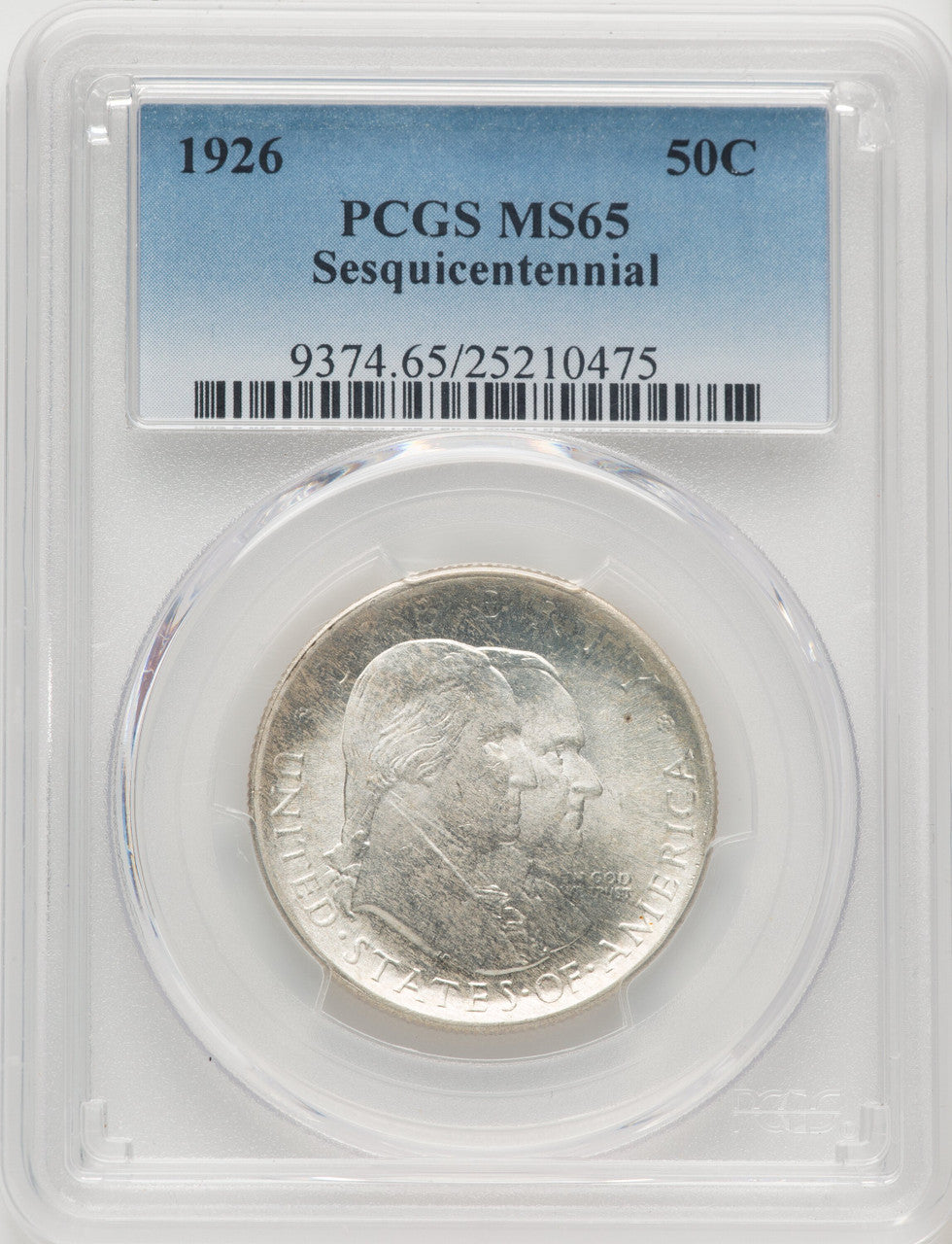 1926 50C Sesquicentennial Commemorative Silver PCGS MS65 (769772058)