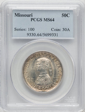 1921 50C Missouri Commemorative Silver PCGS MS64 (769772034)