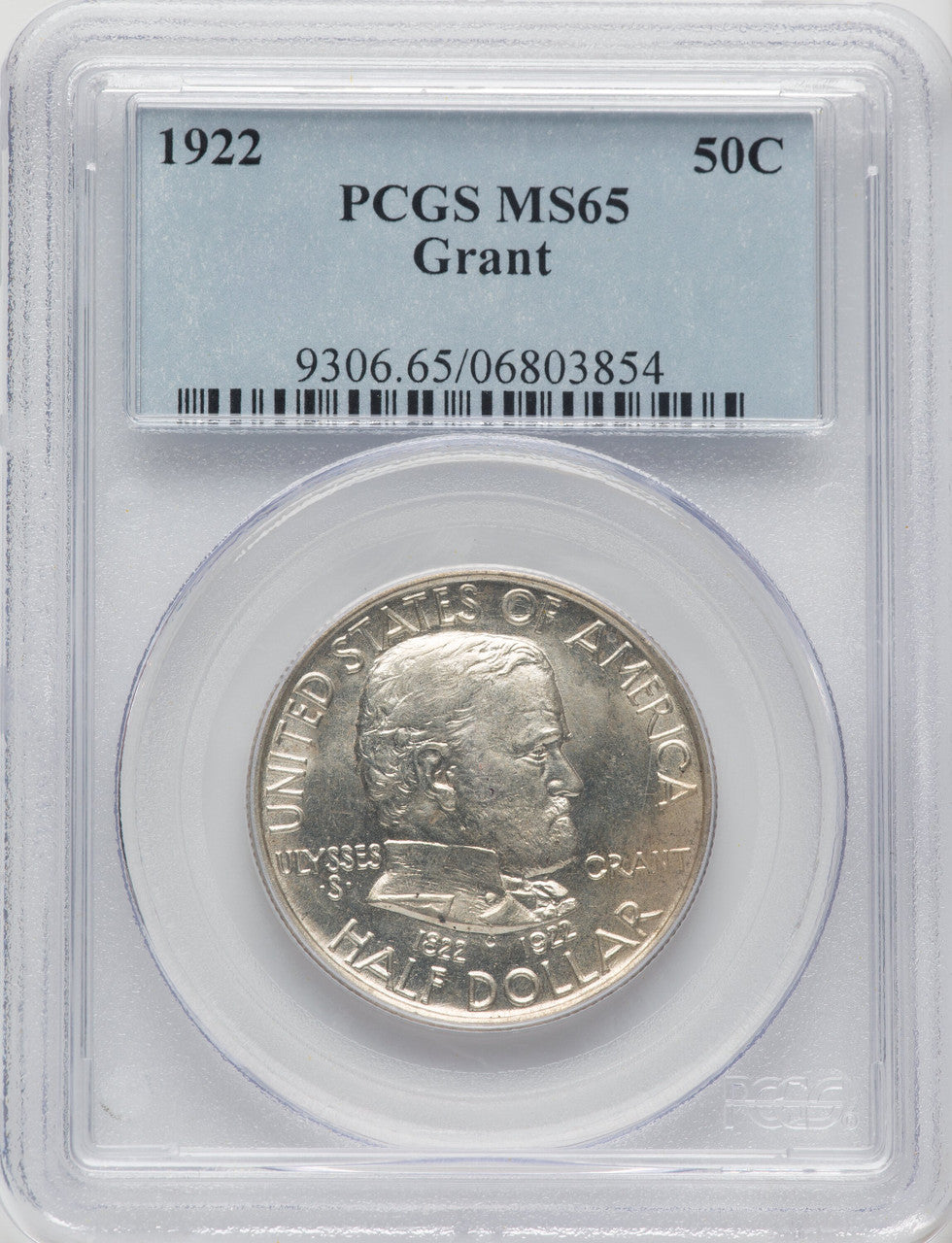 1922 50C Grant No Star Commemorative Silver PCGS MS65 (769772027)
