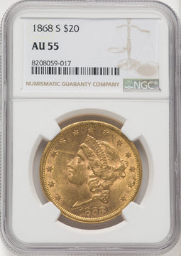 1868-S $20 Liberty Double Eagle NGC AU55 (768838041)
