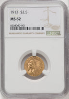 1912 $2.50 Indian Quarter Eagle NGC MS62 (768653005)