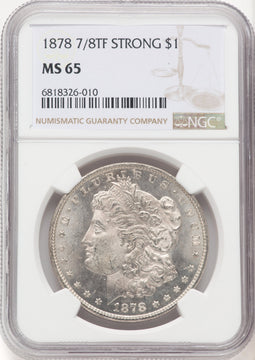 1878 7/8TF STRONG Morgan Dollar NGC MS65