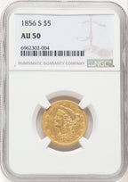 1856-S $5 Liberty Half Eagle NGC AU50