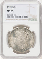 1921-S Morgan Dollar NGC MS65