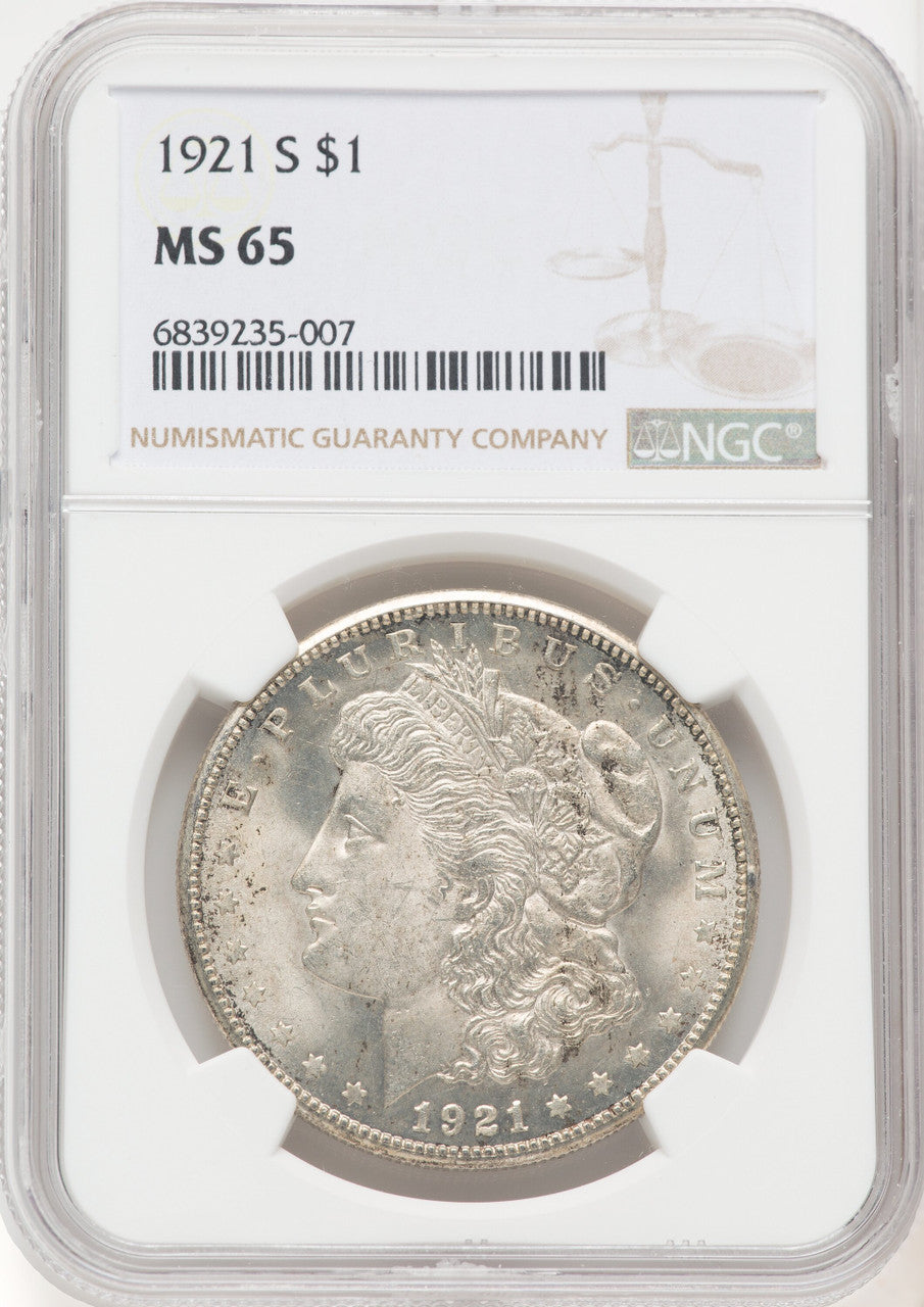 1921-S Morgan Dollar NGC MS65