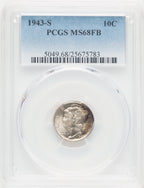 1943-S 10C FB Mercury Dime PCGS MS68 (769662020)