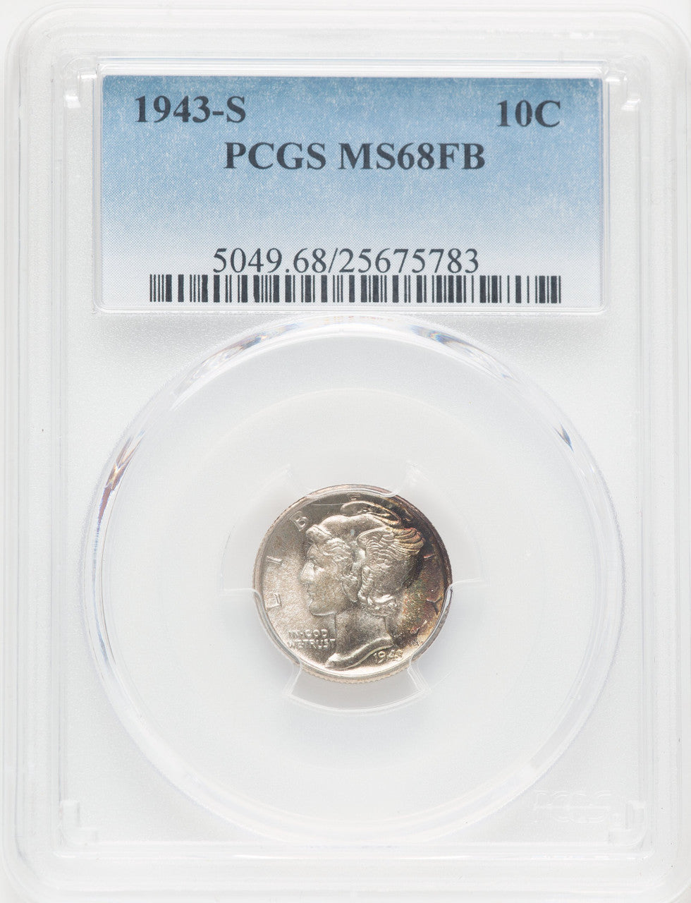 1943-S 10C FB Mercury Dime PCGS MS68 (769662020)