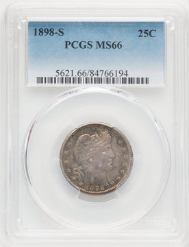 1898-S 25C Barber Quarter PCGS MS66