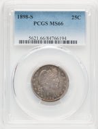 1898-S 25C Barber Quarter PCGS MS66
