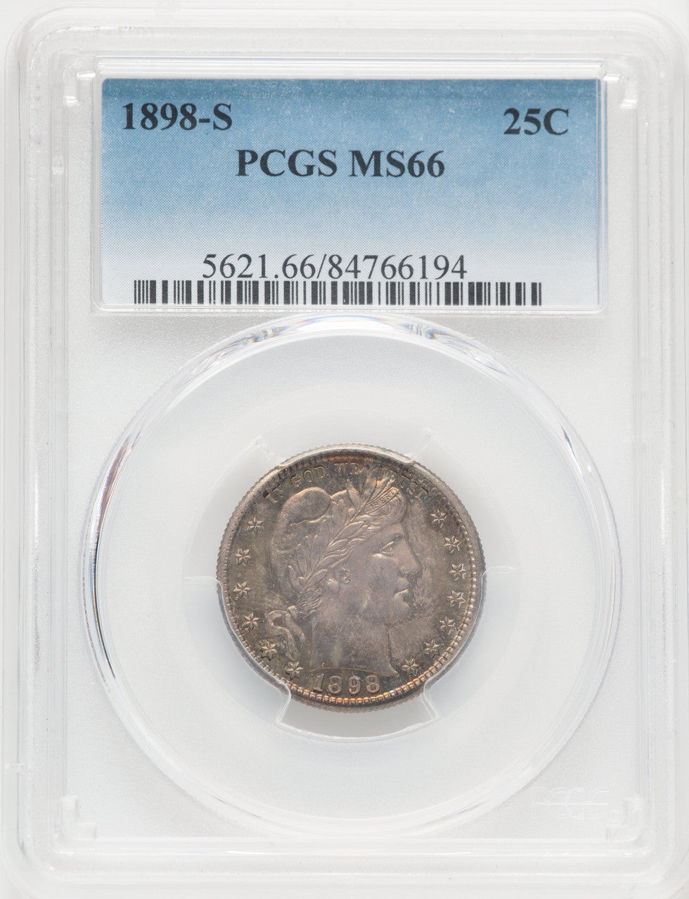 1898-S 25C Barber Quarter PCGS MS66