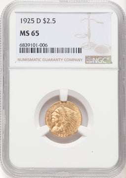 1925-D $2.50 Indian Quarter Eagle NGC MS65 (519347014)