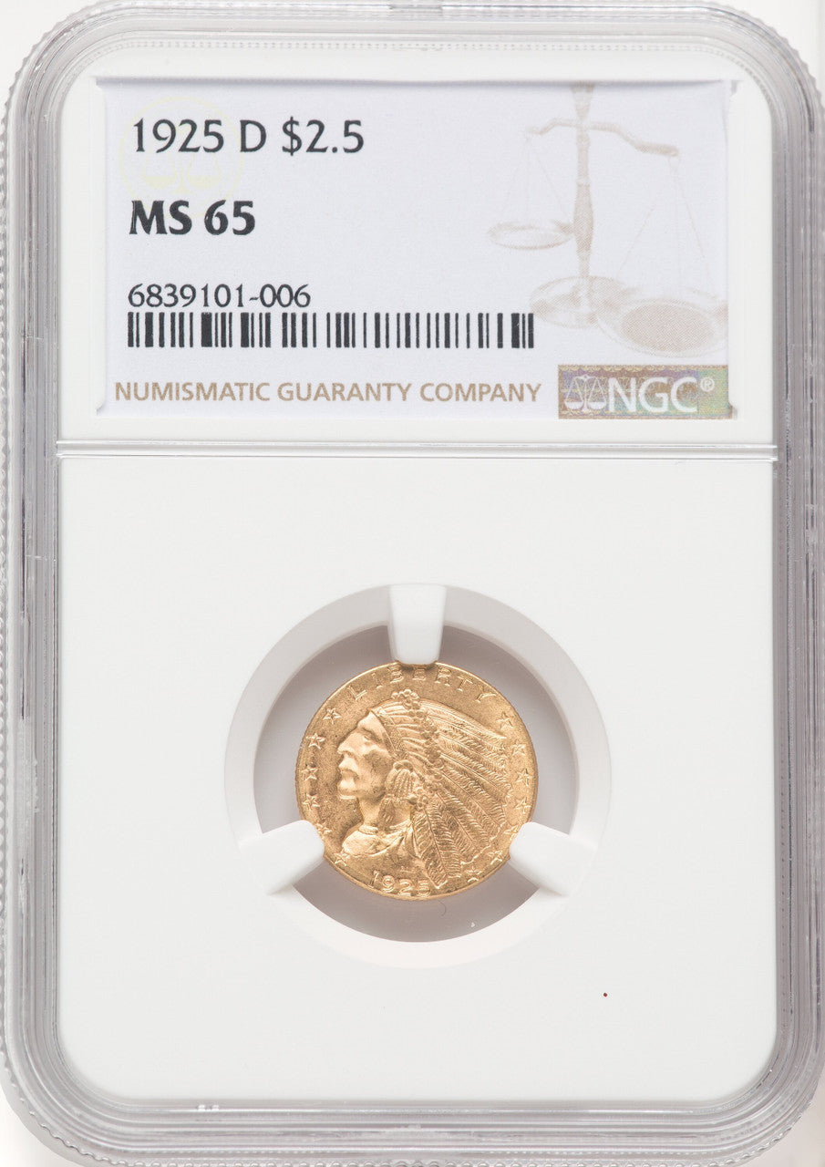 1925-D $2.50 Indian Quarter Eagle NGC MS65 (519347014)