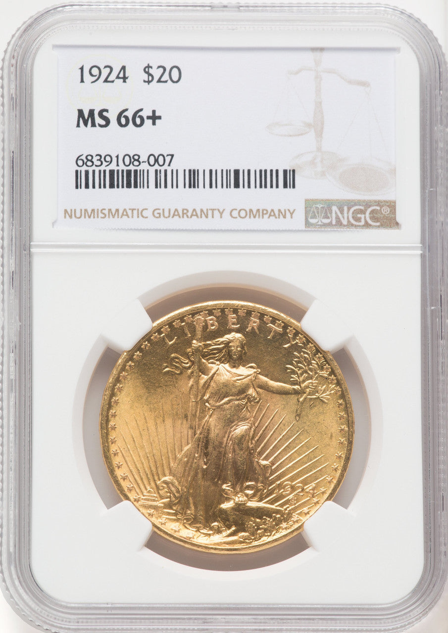 1924 $20 Saint Saint-Gaudens Double Eagle NGC MS66+ (519347012)
