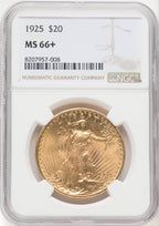 1925 $20 Saint-Gaudens Double Eagle NGC MS66+ (572055024)