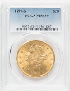 1897-S $20 Liberty Double Eagle PCGS MS63+ (518431051)