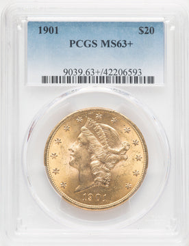 1901 $20 Liberty Double Eagle PCGS MS63+ (767270045)