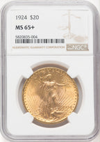 1924 $20 Saint Saint-Gaudens Double Eagle NGC MS65+ (769184009)