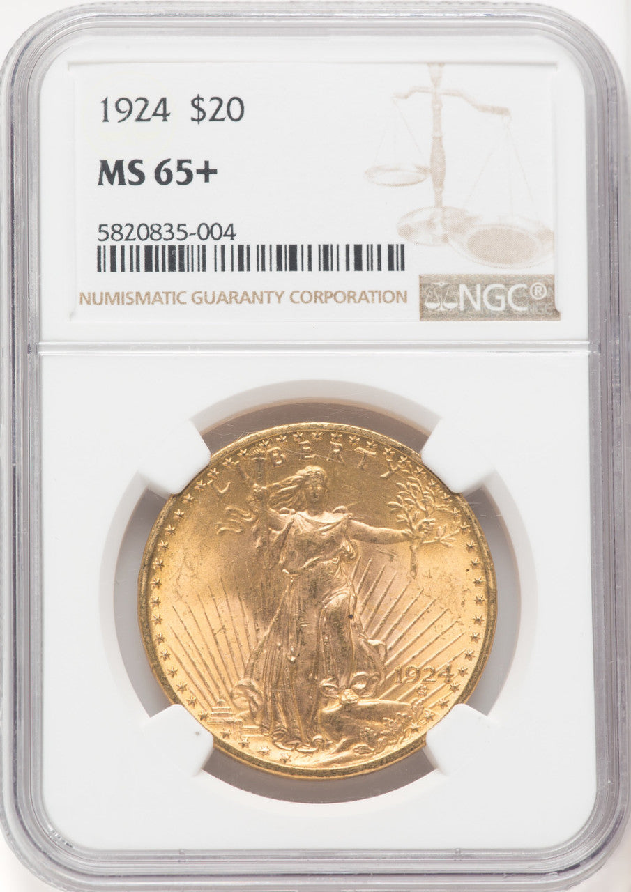 1924 $20 Saint Saint-Gaudens Double Eagle NGC MS65+ (769184009)
