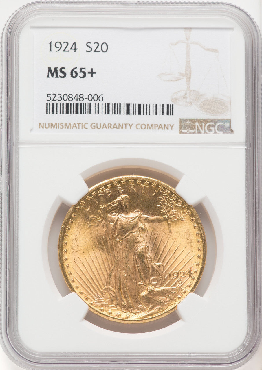 1924 $20 Saint Saint-Gaudens Double Eagle NGC MS65+ (571985026)