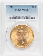 1927 $20 Saint Gaudens Double Eagle PCGS MS64+