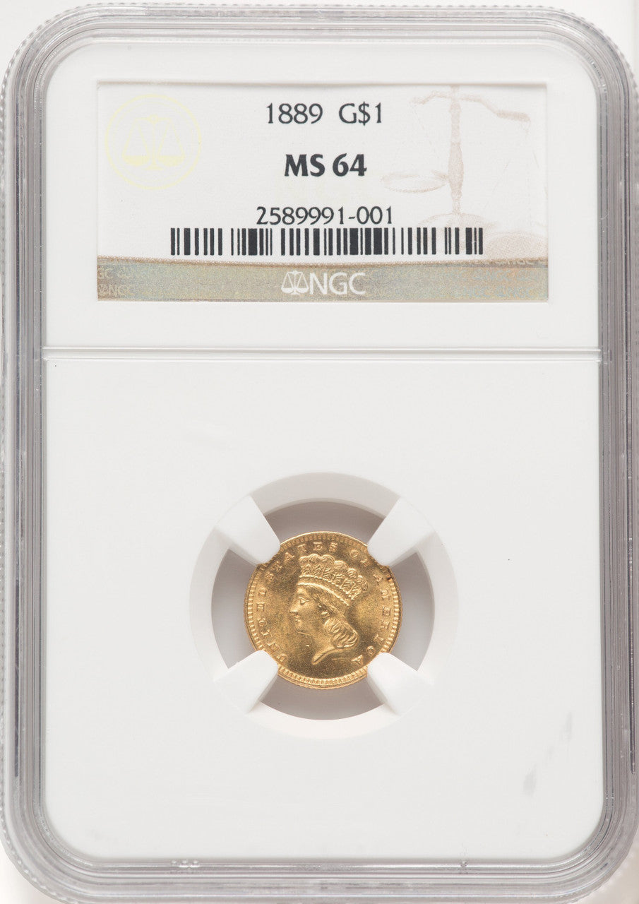 1889 G$1 Gold Dollar NGC MS64 (769658004)