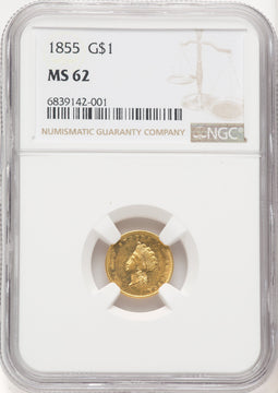 1855 G$1 Type Two Gold Dollar NGC MS62 (769571002)