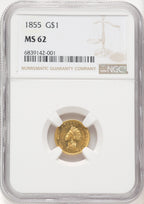 1855 G$1 Type Two Gold Dollar NGC MS62 (769571002)