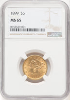 1899 $5 Liberty Half Eagle NGC MS65 (177070046)