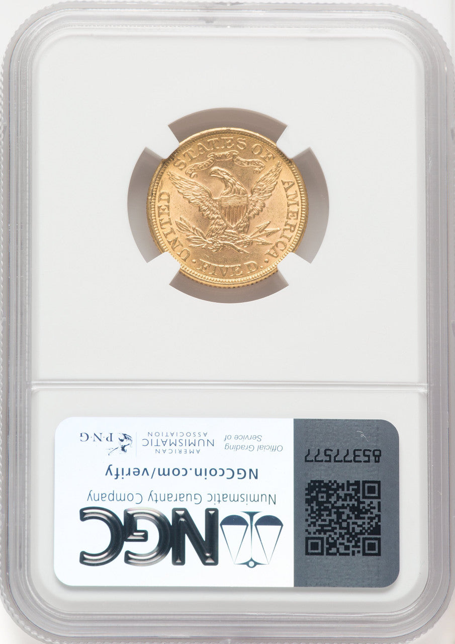 1899 $5 Liberty Half Eagle NGC MS65 (177070046)