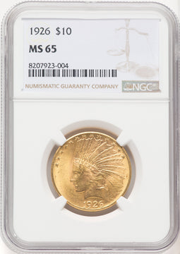 1926 $10 Indian Eagle NGC MS65 (769571045)