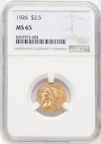 1926 $2.50 Indian Quarter Eagle NGC MS65 (769571016)