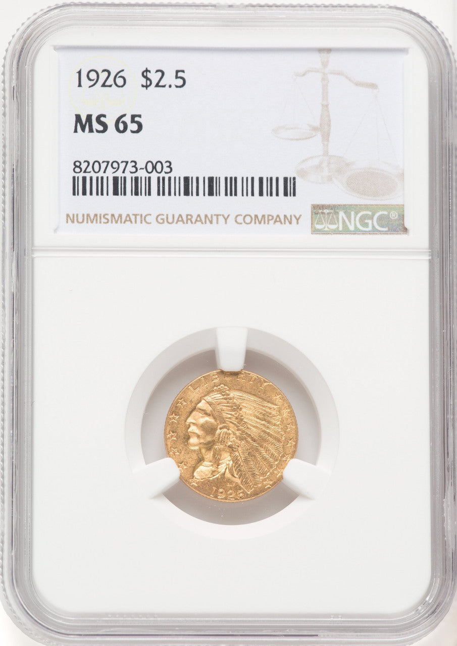1926 $2.50 Indian Quarter Eagle NGC MS65 (769571016)