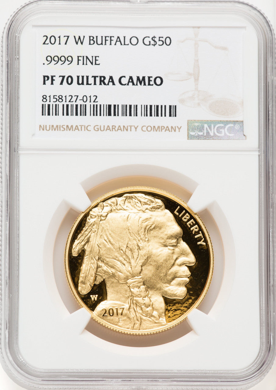 2017-W $50 Gold Buffalo Brown Label NGC PF70