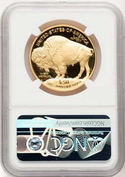 2021-W G$50 Gold BuffaloFirst Day of Issue DCAM FDI Kenneth Bressett Red Book NGC PF70