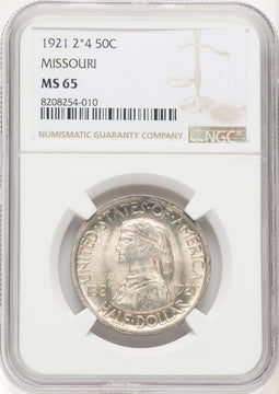 1921 50C Missouri 2x4 Commemorative Silver NGC MS65 (769899022)