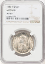 1921 50C Missouri 2x4 Commemorative Silver NGC MS65 (769899022)