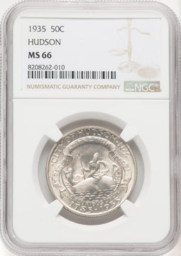 1935 50C Hudson Commemorative Silver NGC MS66