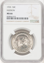 1935 50C Hudson Commemorative Silver NGC MS66