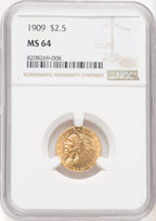 1909 $2.50 Indian Quarter Eagle NGC MS64 (769899002)