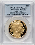 2007-W G$50 One-Ounce Gold Buffalo .9999 Fine Gold PCGS PR70 (769847001)
