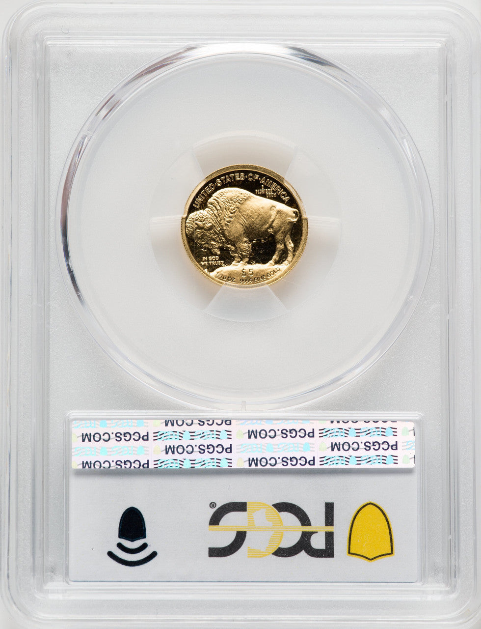 2008-W $5 American Buffalo .9999 Gold Cameo CA Blue Gradient PCGS PR70
