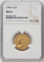 1909-O $5 Indian Half Eagle NGC MS61 (768725005)