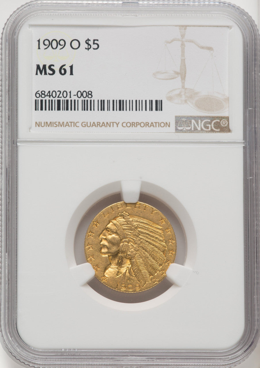 1909-O $5 Indian Half Eagle NGC MS61 (768725005)