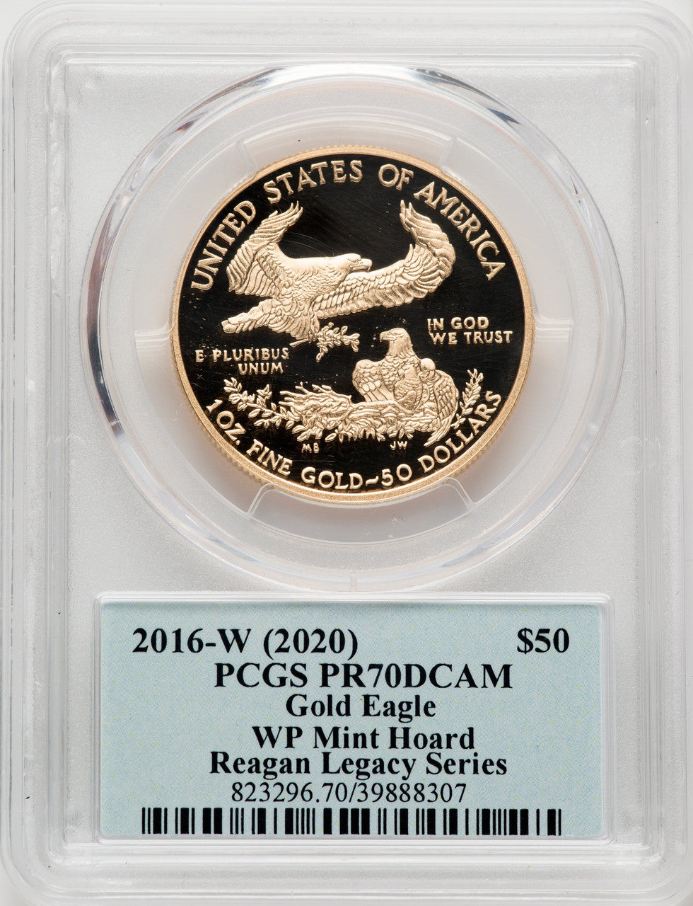 2016-W $50 One-Ounce Gold Eagle 30th Anniversary FDI Reagan Legacy Series PCGS PR70