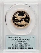 2016-W $25 Half-Ounce Gold Eagle 30th Anniversary FDI Reagan Legacy Series PCGS PR70